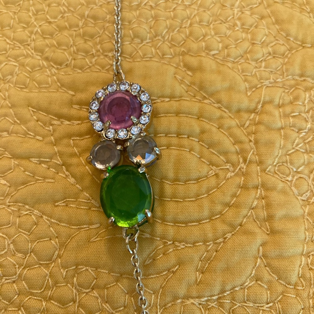 Kate Spade 32 inch Gold plated Multicolor Gemstone Necklace - Picture 3 of 6